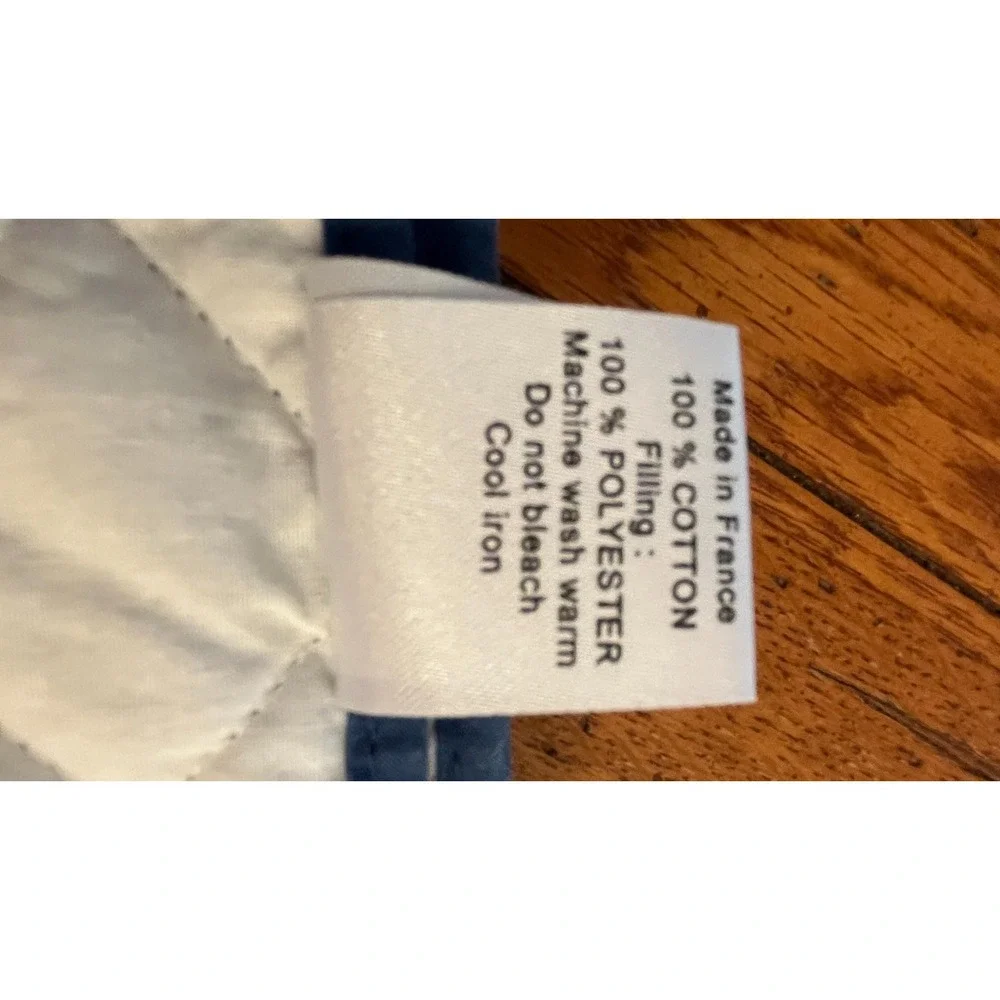 French Quilted Cotton Placemats Blue Floral Made in France Set of 8